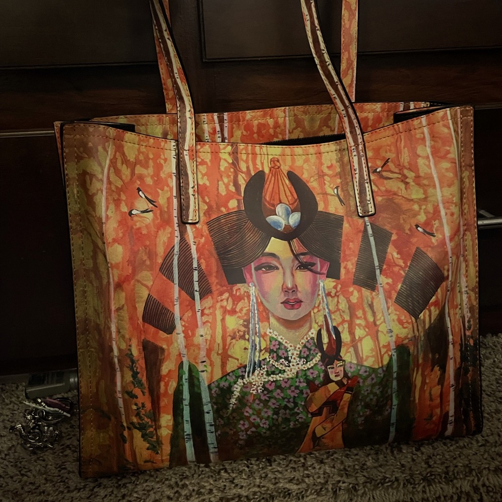 <Mongolian> tote bag soft leather